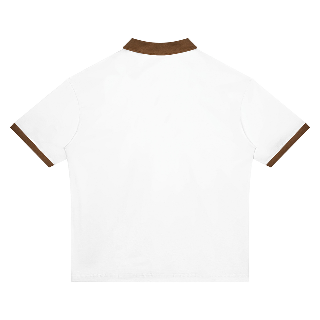 polo,shirt,white,brown,apricot,navy,blue